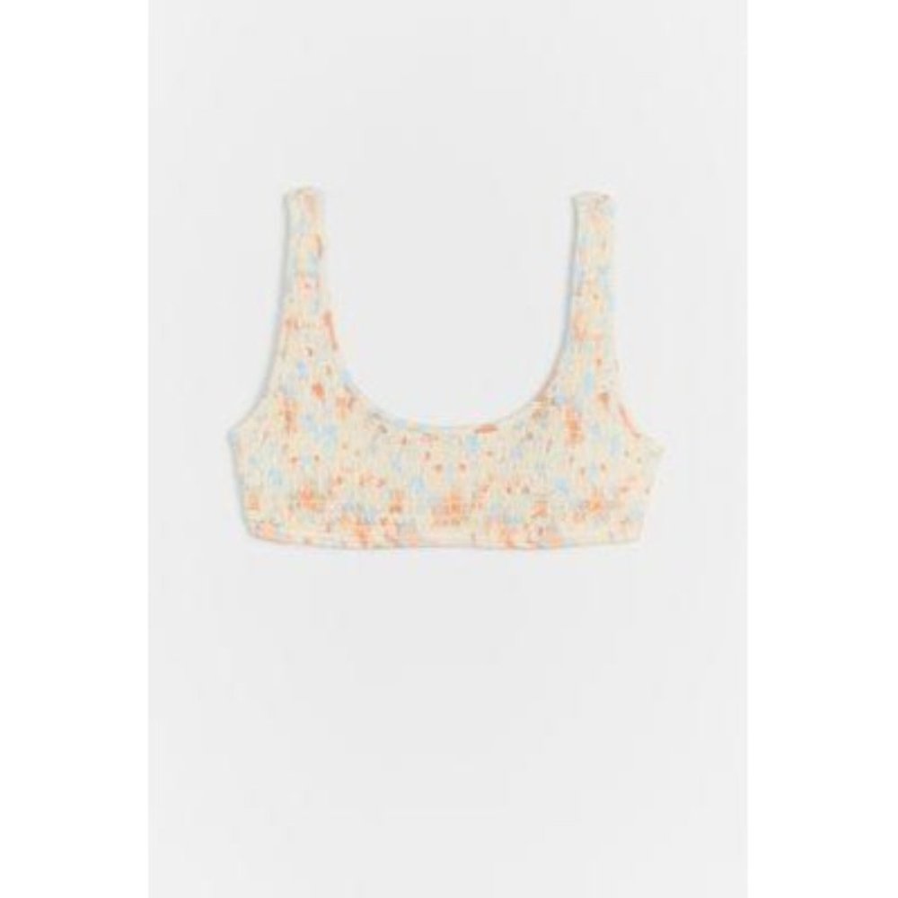 Anthropologie L Space Izzie Smocked Bikini Top